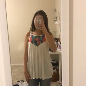 white fancy tank top